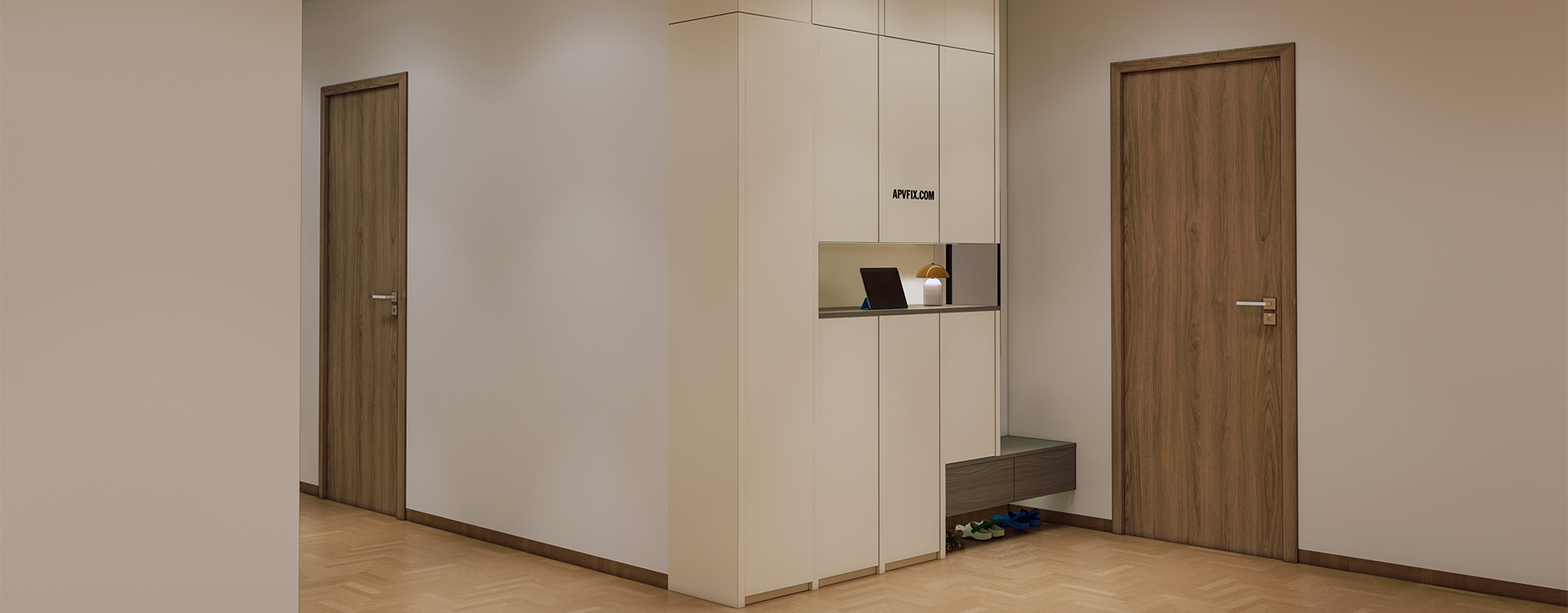 Tủ Giày Có Ghế Ngồi Phong Cách Hiện Đại Tối Giản